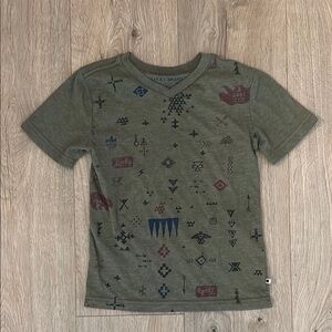 Lucky Brand Green Doodle Print Short Sleeve Tee